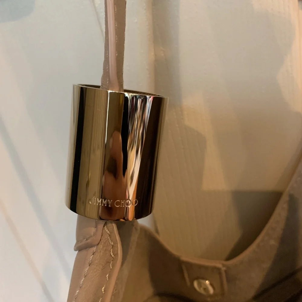 Jimmy Choo Tan Nappa Leather Hobo Handbag